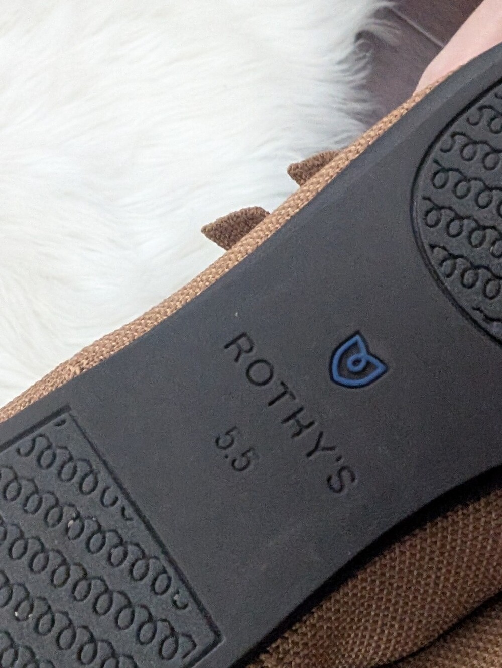 Rothy's Brown Double Buckle Mary Jane Flats Java Chip Brown Tan 5.5 - Picture 5 of 6